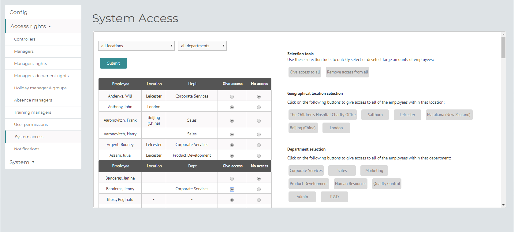 myhrtoolkit Config area Access rights guide myhrtoolkit